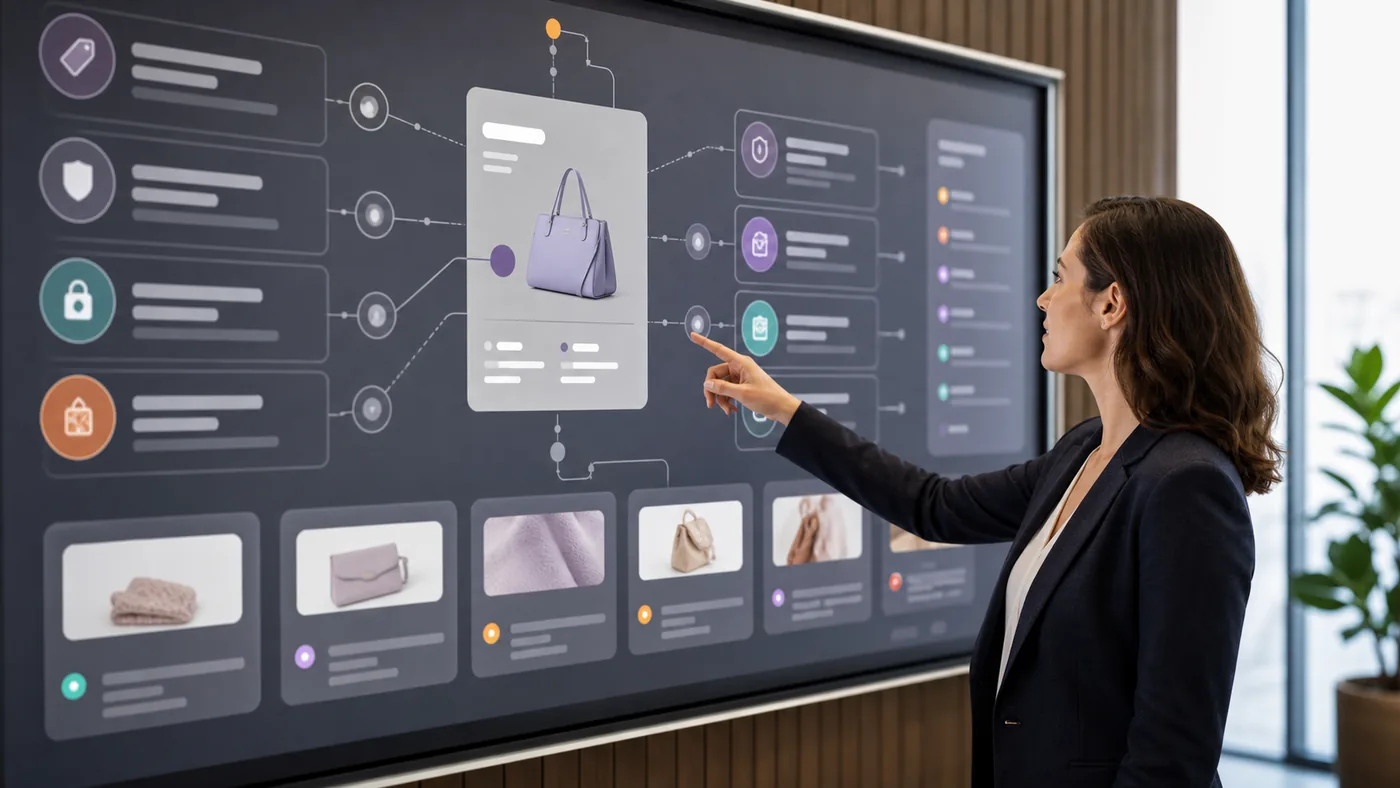 A specialist mapping product information across a search visibility board